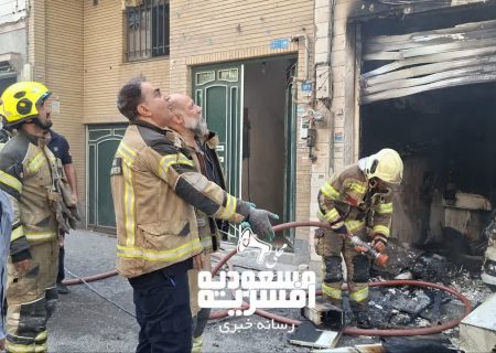 اطفای سریع حریق بدون مصدوم در محله مسعودیه
